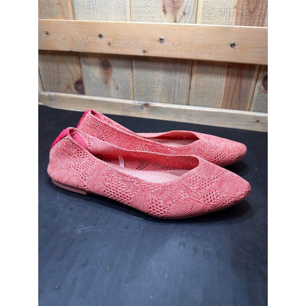 Skechers Womens Cleo Knitty City Coral Ballet Flats 9 Slip On